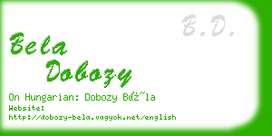 bela dobozy business card